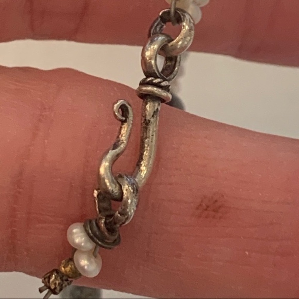 Sterling silver green jade natural stone Pearl - Picture 2 of 7